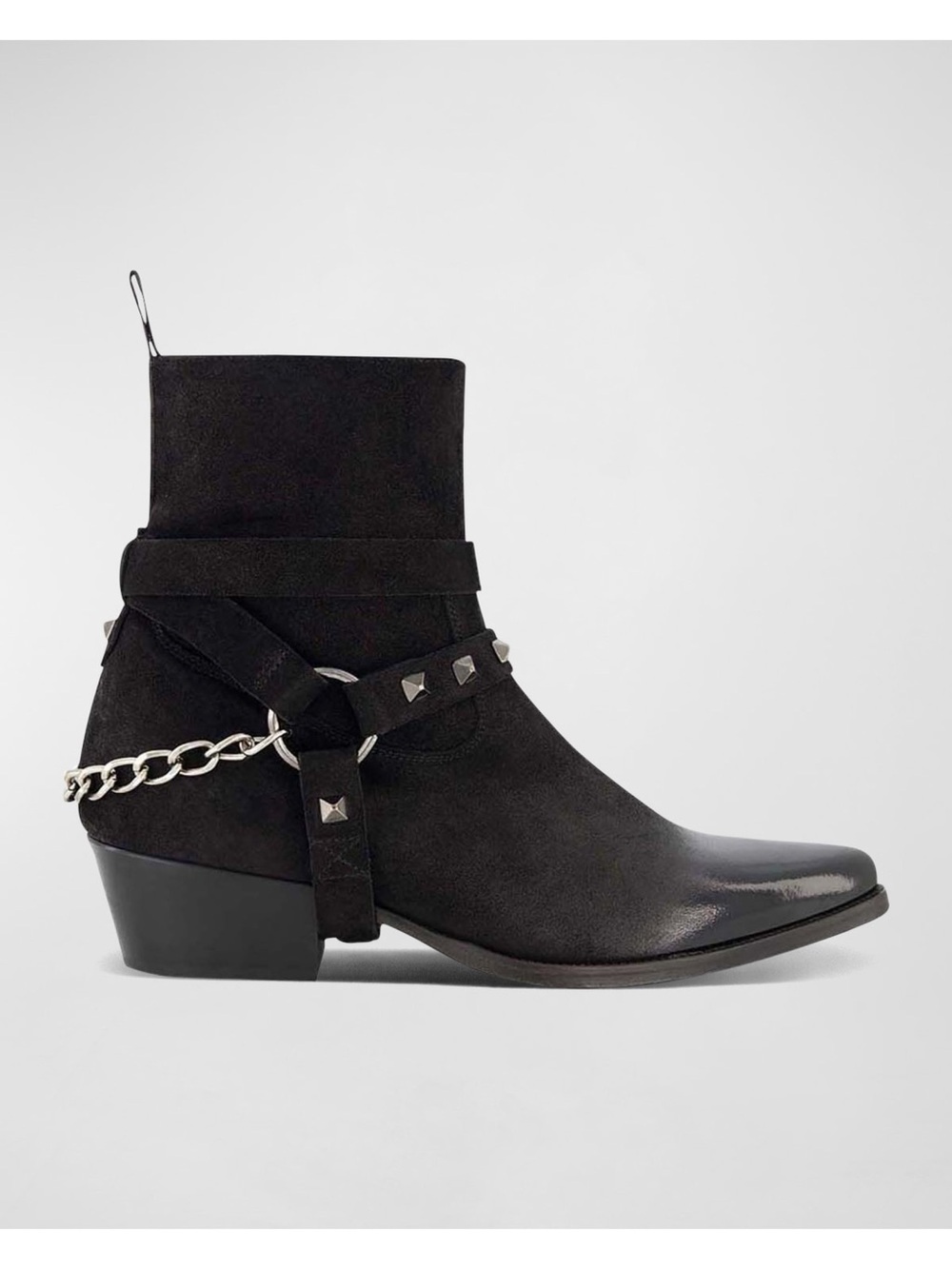 New Karl Lagerfeld Paris Men's Suede Harness Chain Boot Sz 8.5